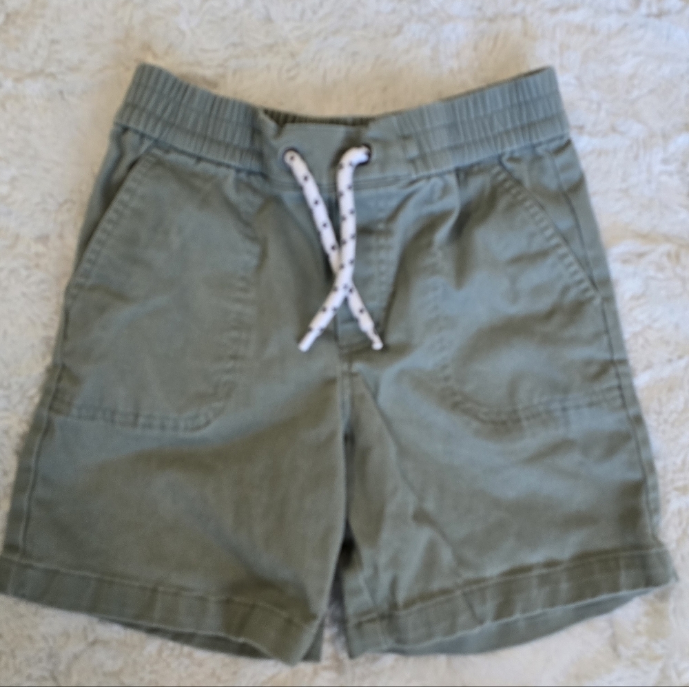 Janie and Jack Sage Green Elastic Waist Shorts